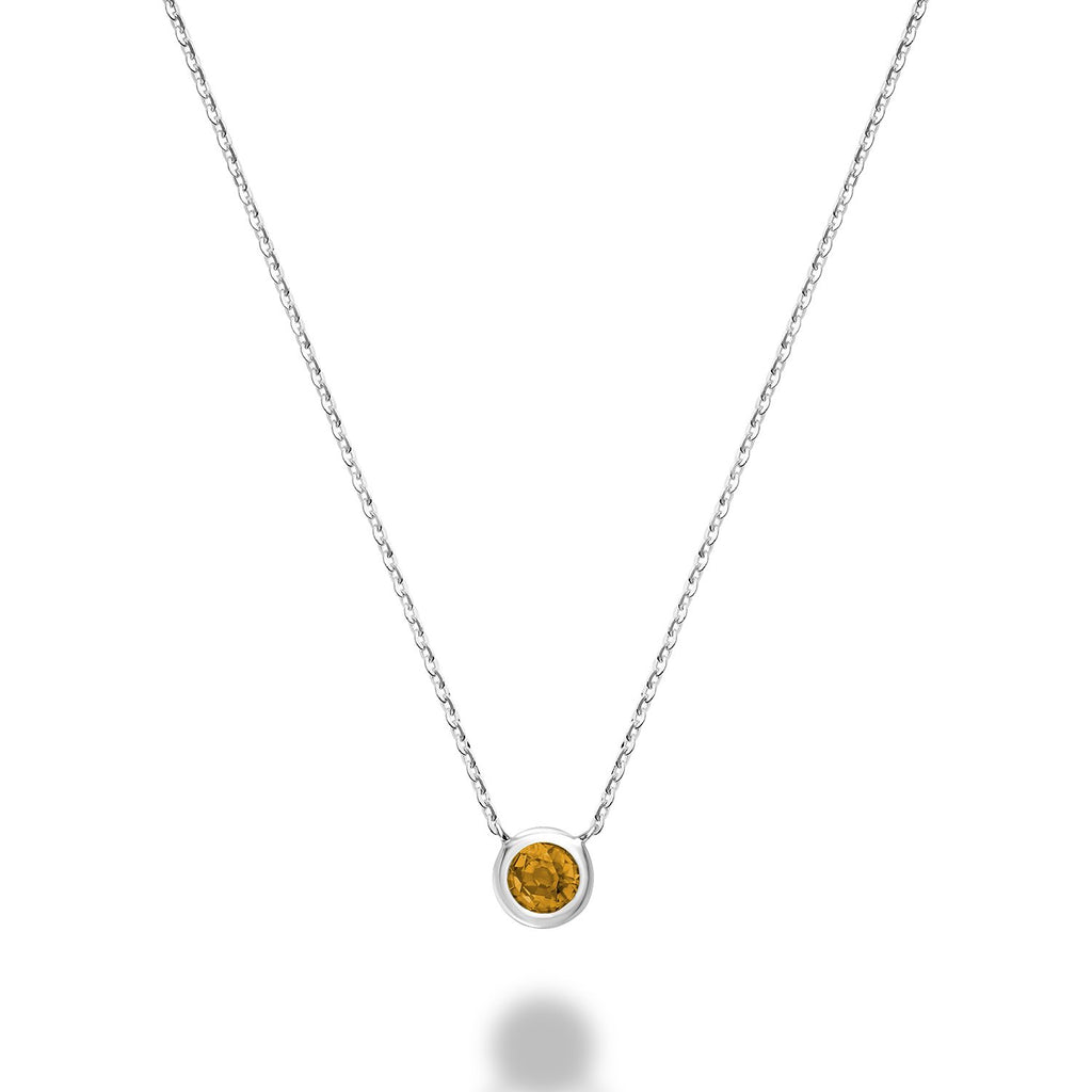 Bezel Set Precious Stone Necklace