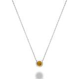 Bezel Set Precious Stone Necklace