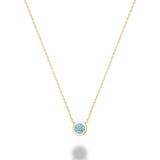 Bezel Set Precious Stone Necklace