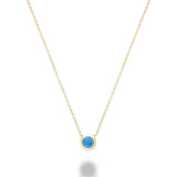 Bezel Set Precious Stone Necklace