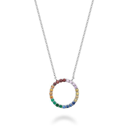 Rainbow Circle of Life Gemstone Pendant