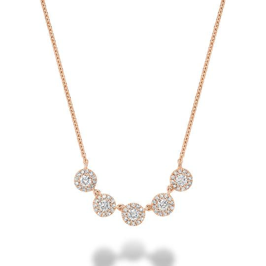 Martini Cup Halo Diamond Necklace