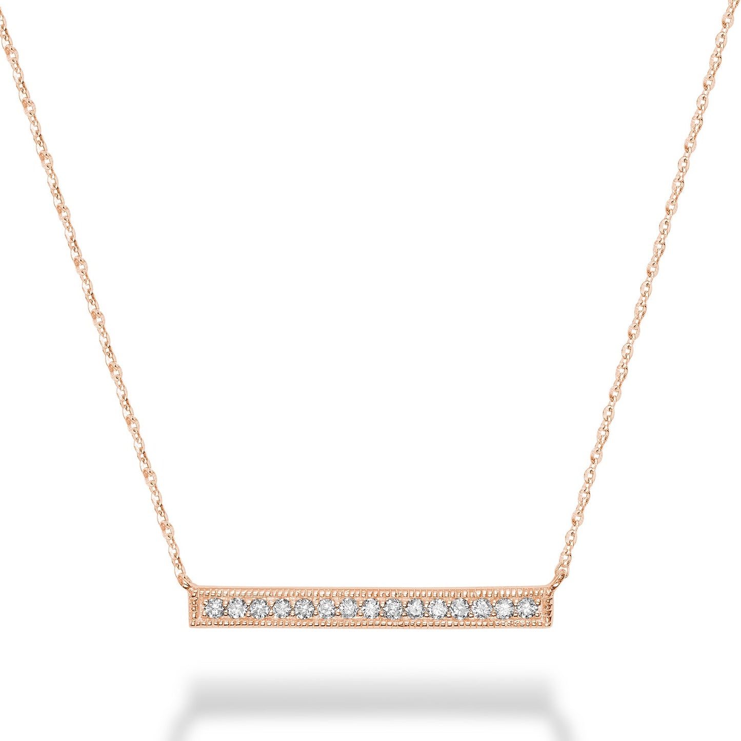 Bar Diamond Milgrain Necklace