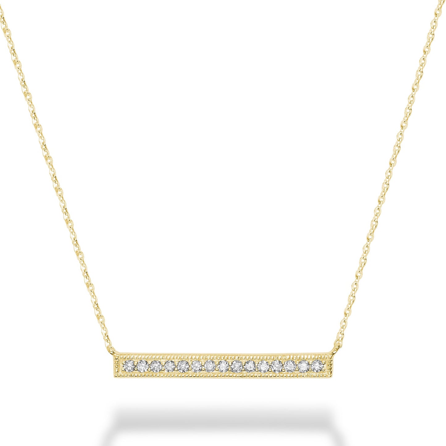 Bar Diamond Milgrain Necklace