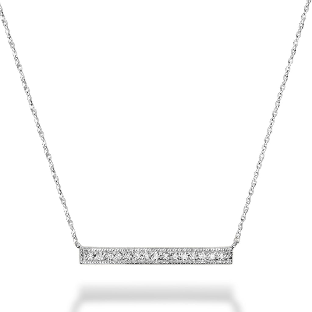 Bar Diamond Milgrain Necklace