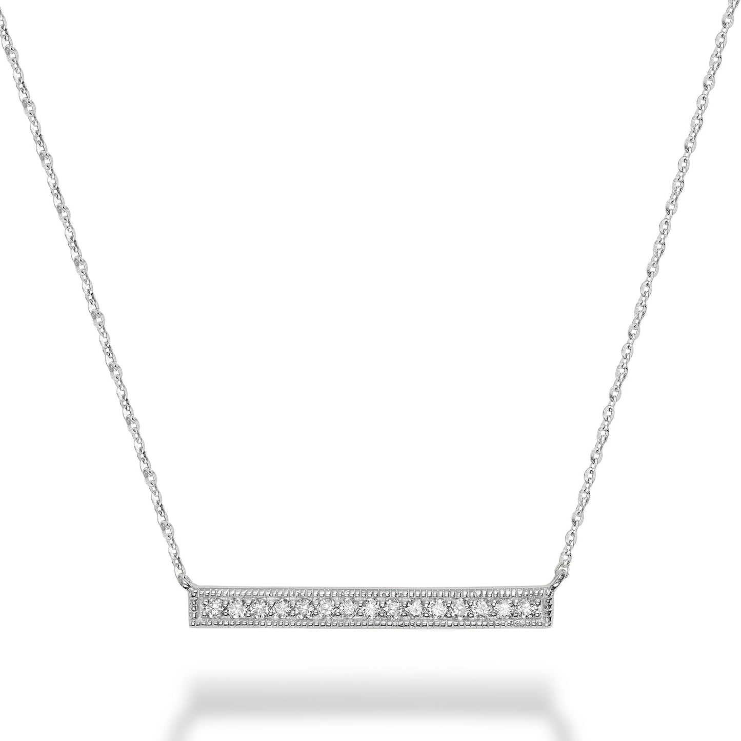 Bar Diamond Milgrain Necklace