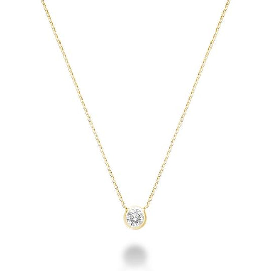 Bezel Set Diamond Necklace