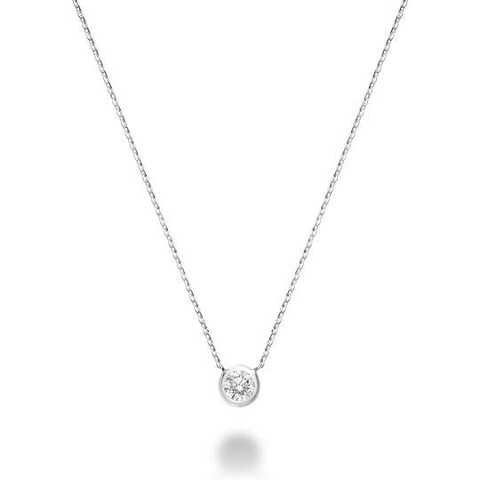 Bezel Set Diamond Necklace