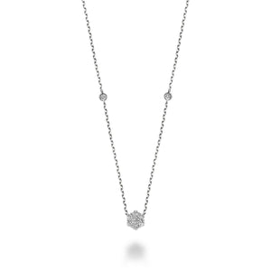 Flower & Bezel Diamond Necklace
