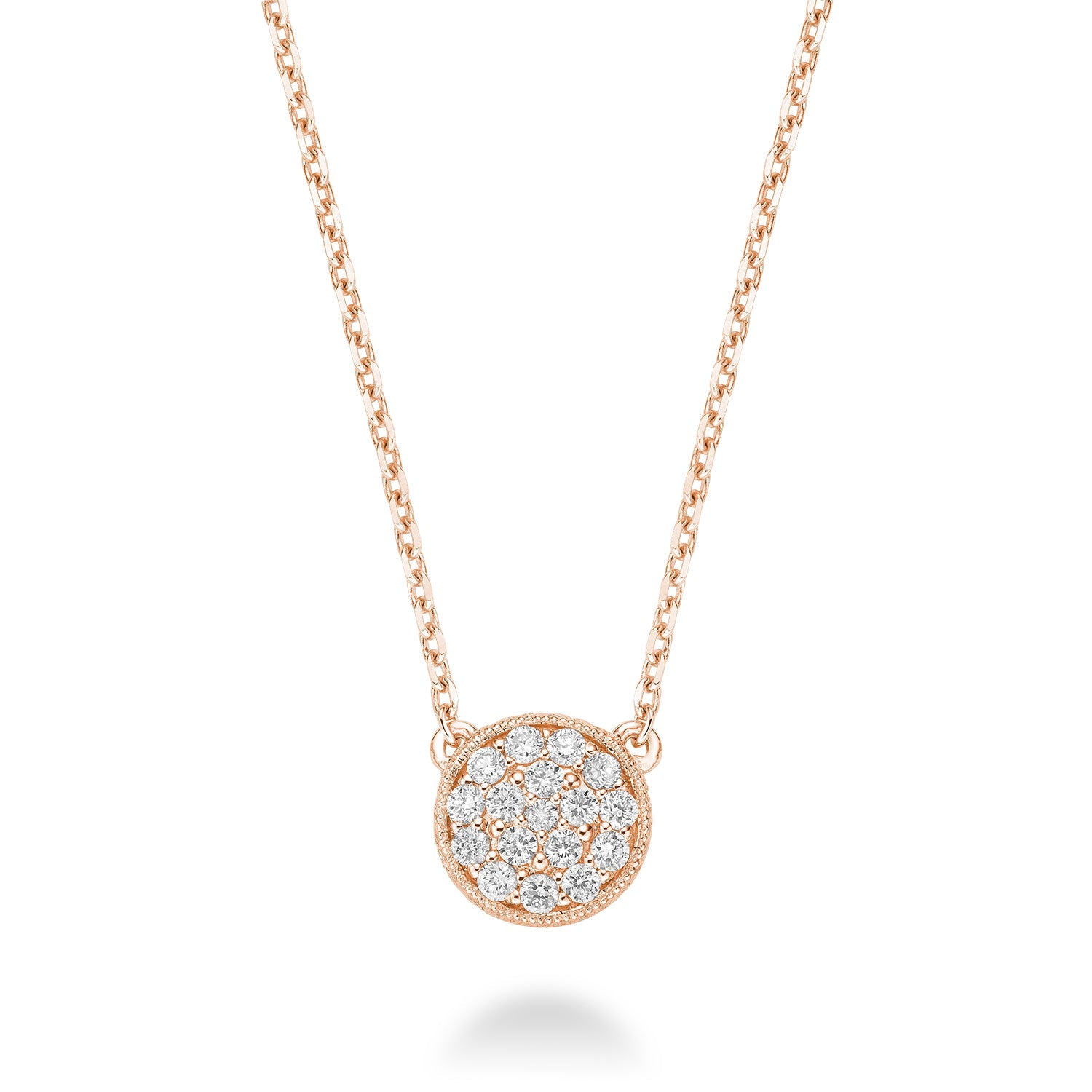 Circle Diamond Milgrain Necklace