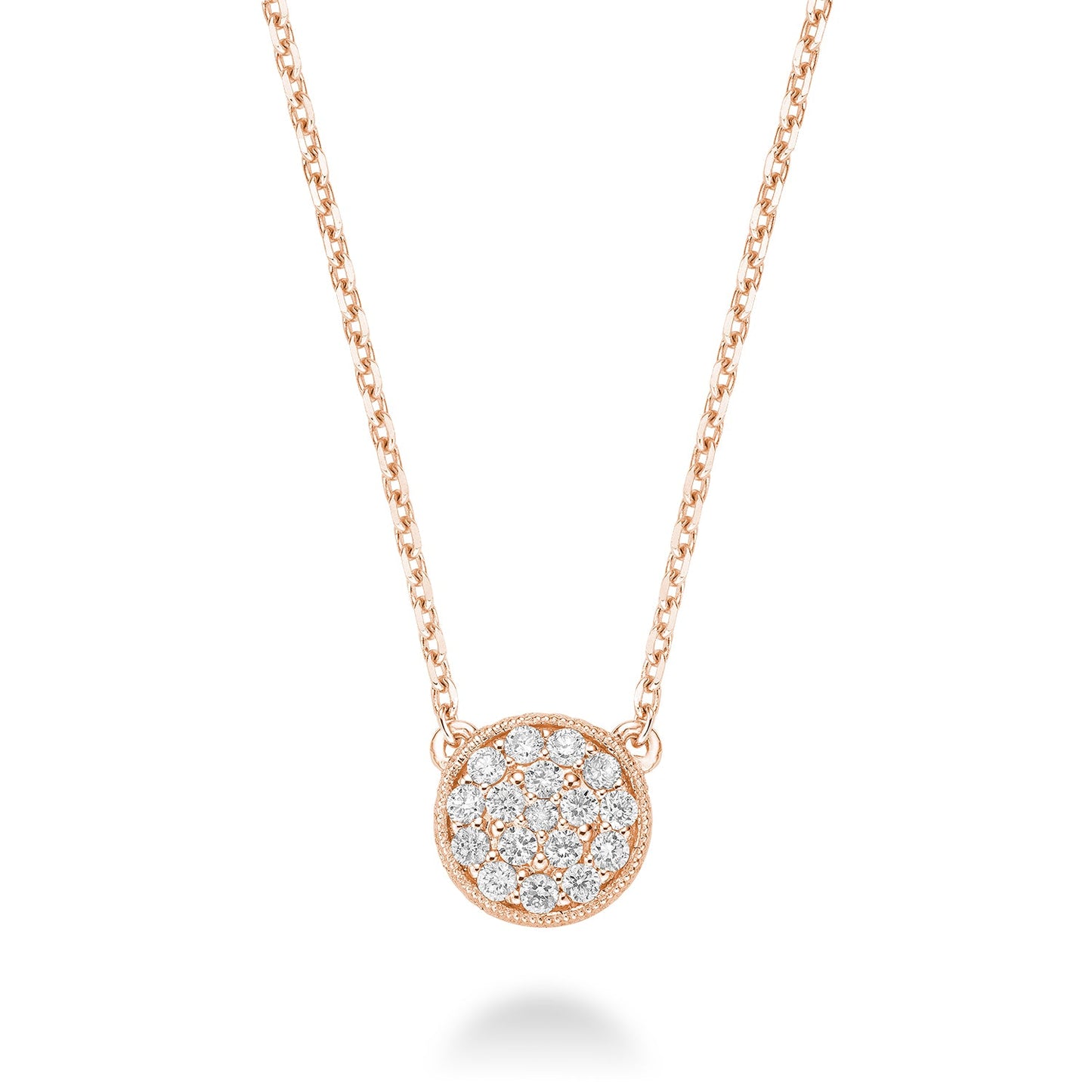 Circle Diamond Milgrain Necklace