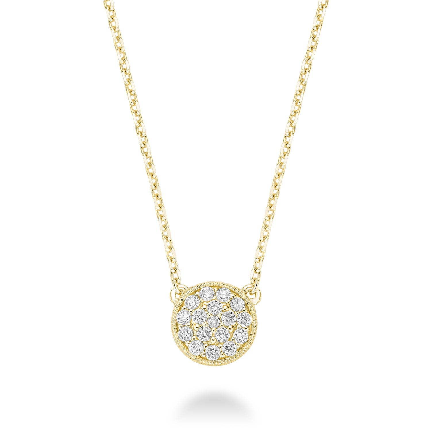 Circle Diamond Milgrain Necklace