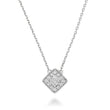 Square Milgrain Diamond Necklace