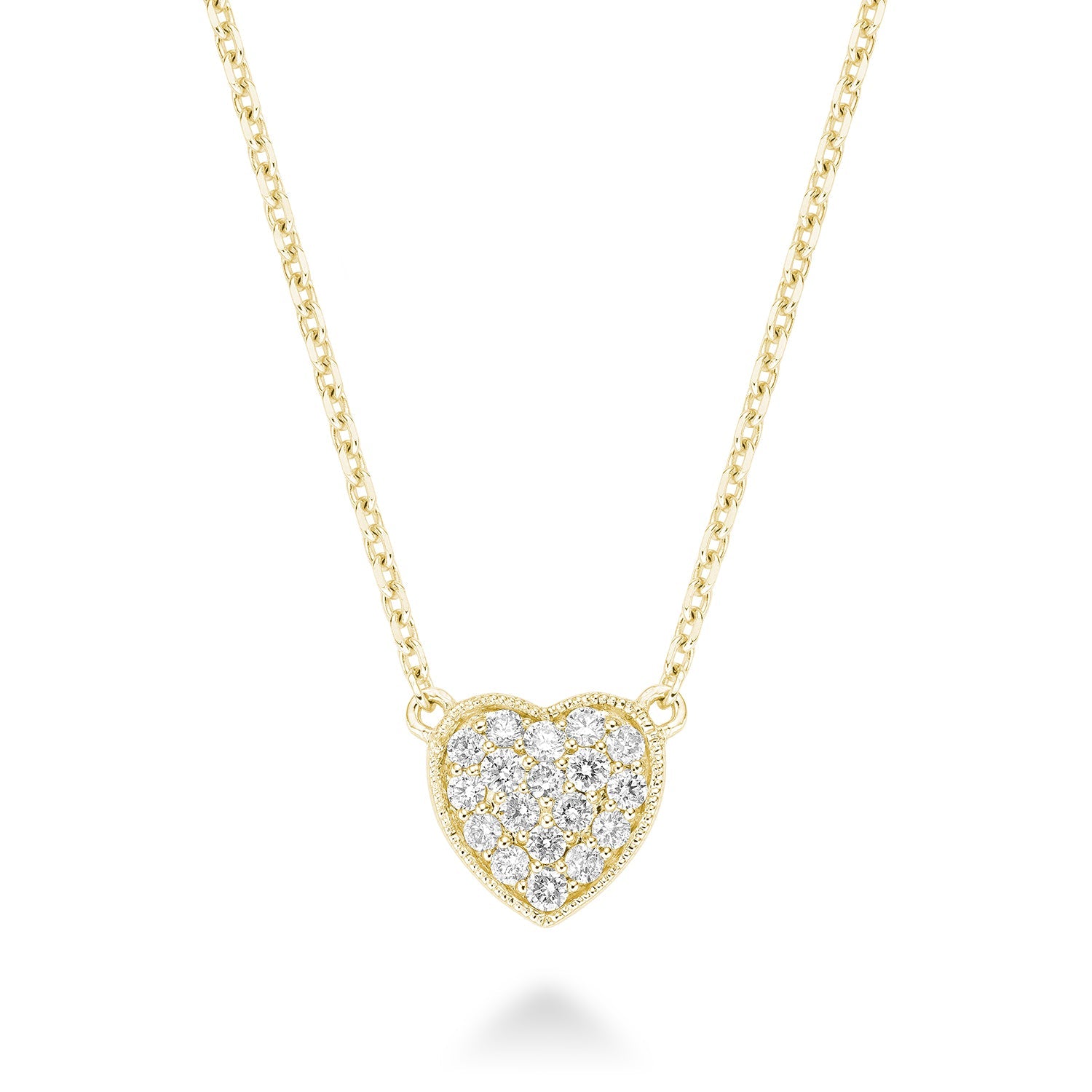 Heart Diamond Milgrain Necklace