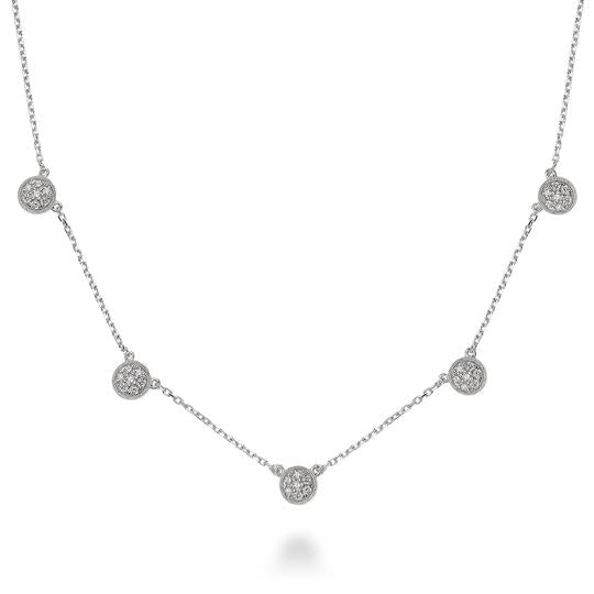 Round Diamond & Milgrain Necklace