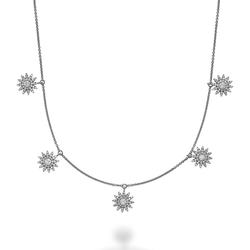 Sun Shaped Diamond By the Yard Necklace