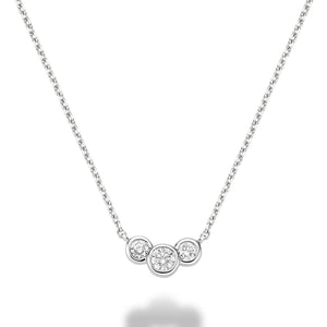 Triple Bezel Diamond Necklace