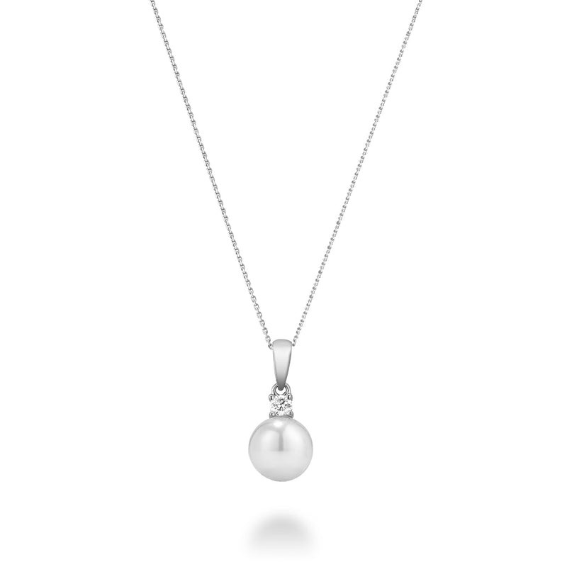 Cultured Freshwater Pearl & Diamond Pendant