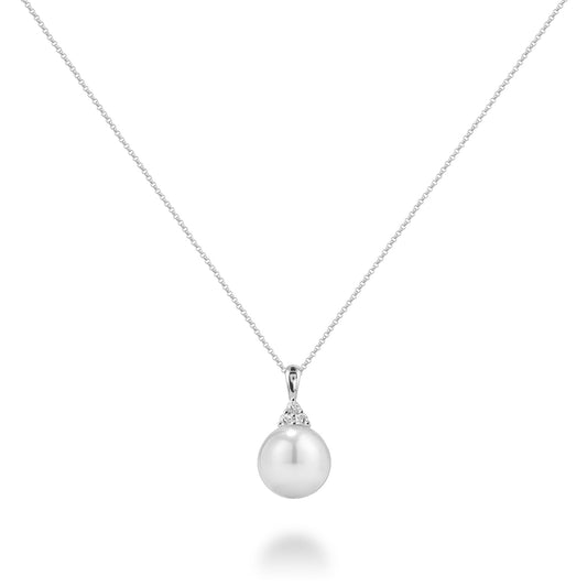 Cultured Freshwater Pearl & Diamond Pendant