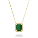 Gemstone & Diamond Emerald Cut Pendant