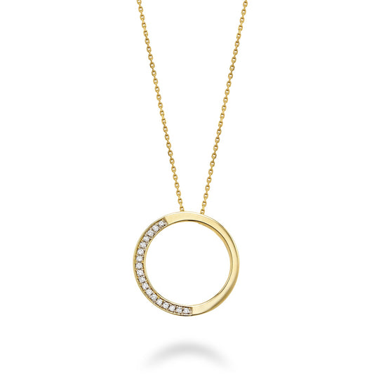 Half Circle Diamond Pendant