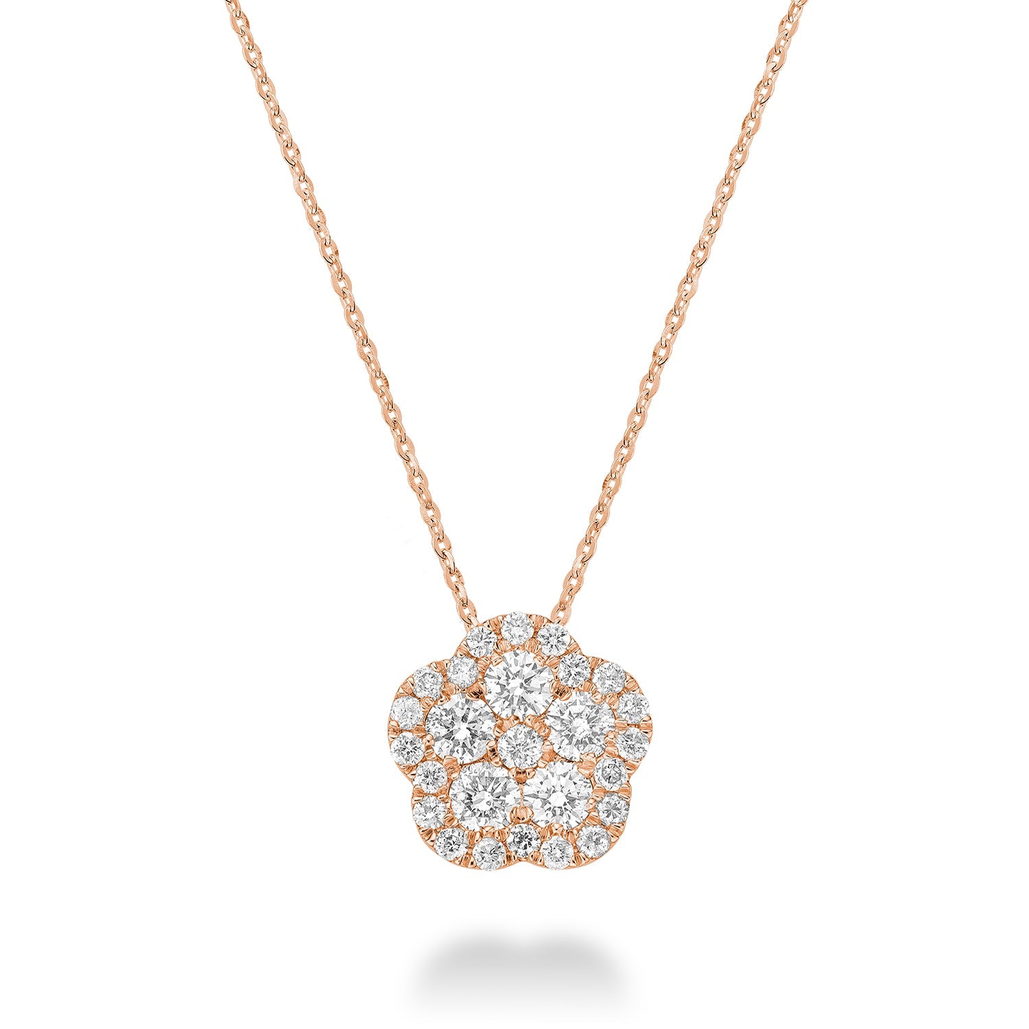 Hollow Flower Diamond Pendant
