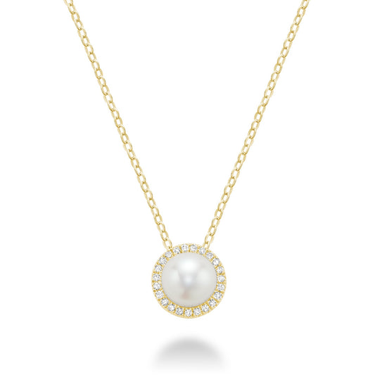 Freshwater Pearl & Diamond Pendant