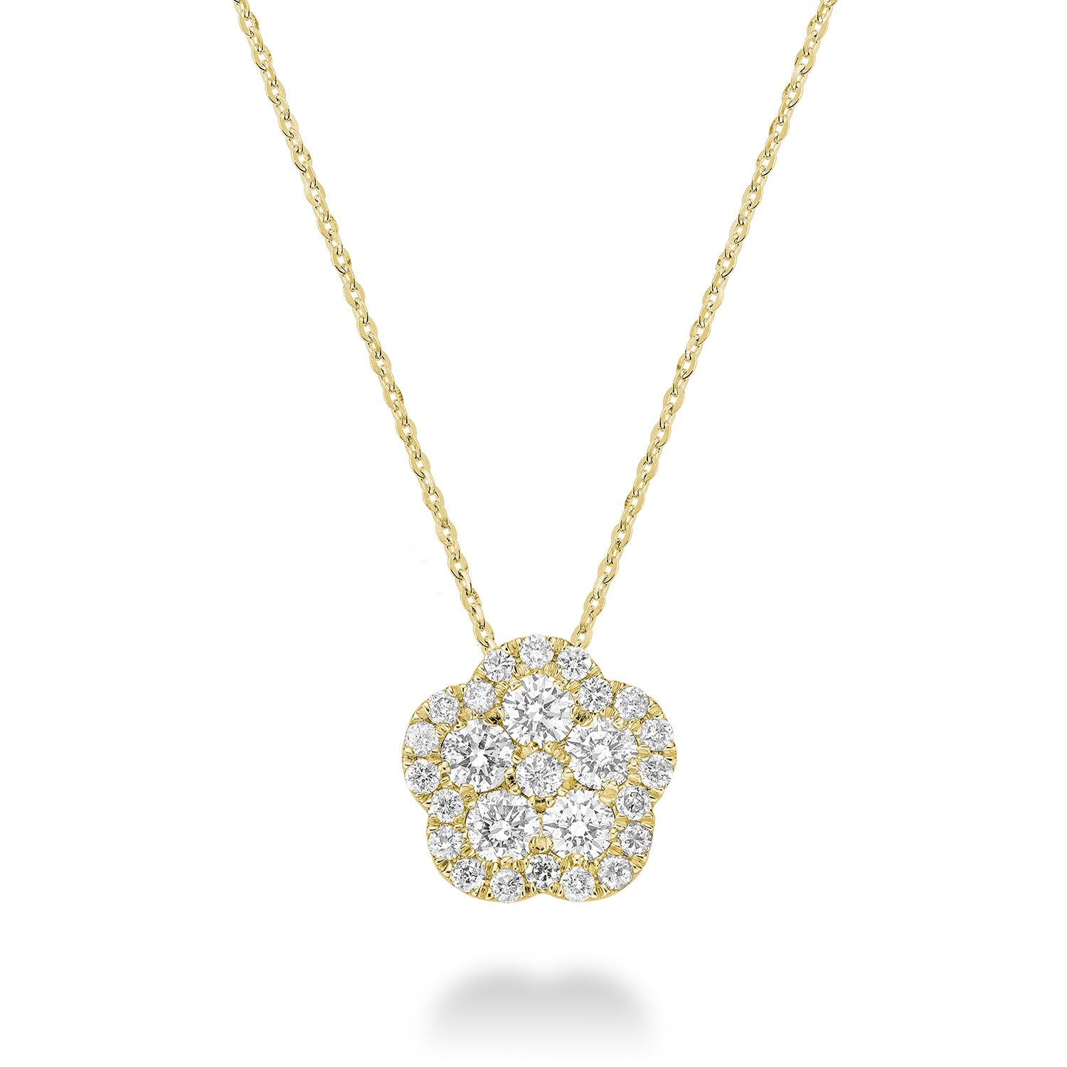 Hollow Flower Diamond Pendant