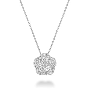 Hollow Flower Diamond Pendant