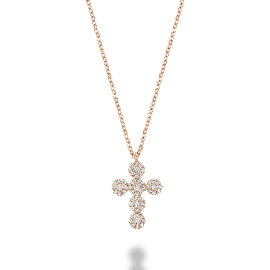 Religious Cross Halo Diamond Pendant