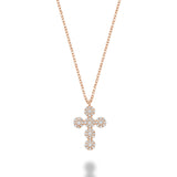 Religious Cross Halo Diamond Pendant