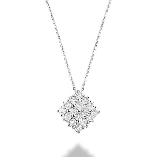 Pave Square Diamond Pendant