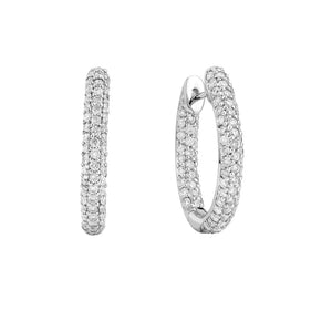 In-Out Pave Diamond Huggie Earrings