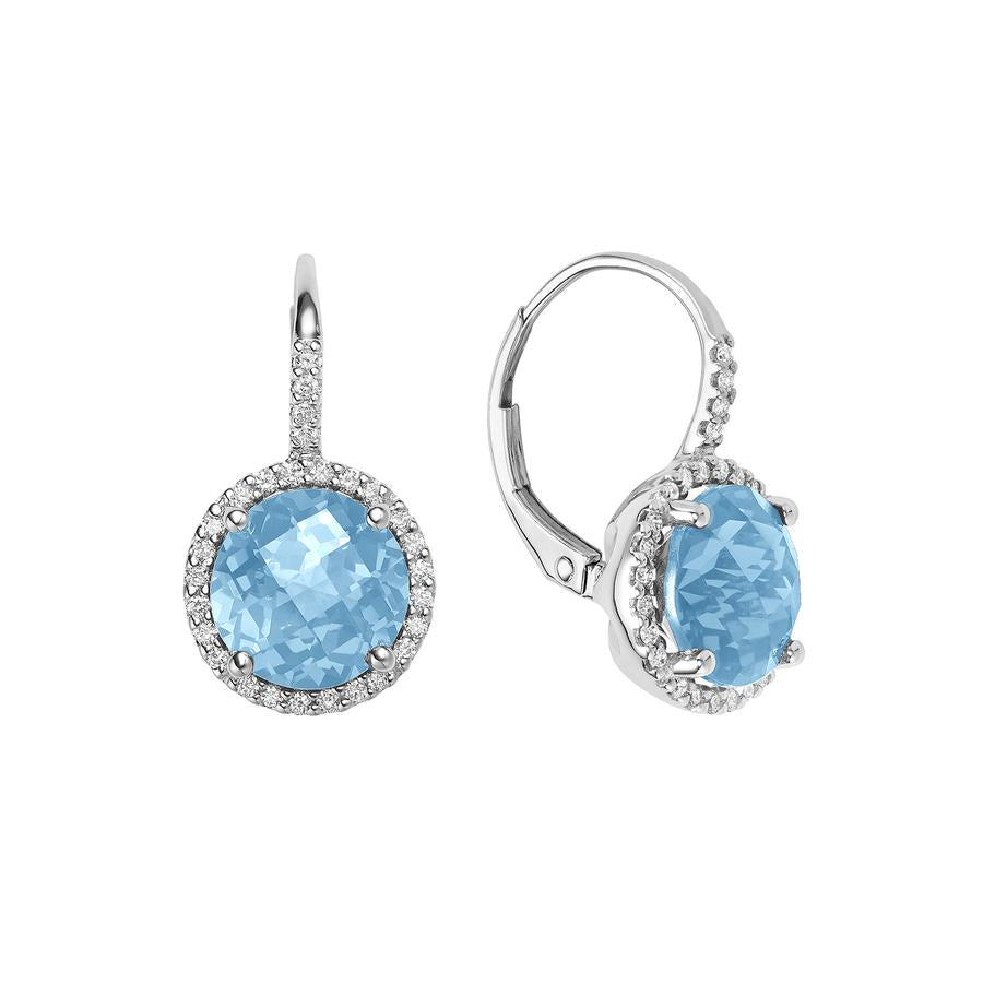 Diamond Halo Dangle Earrings
