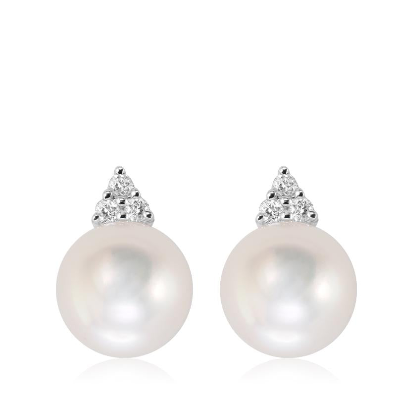 Drop pearl and diamond on sale earrings