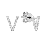 Diamond Initial Stud Earrings (Single)