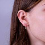 Oval Morganite and Diamond Halo Dangle Earrings