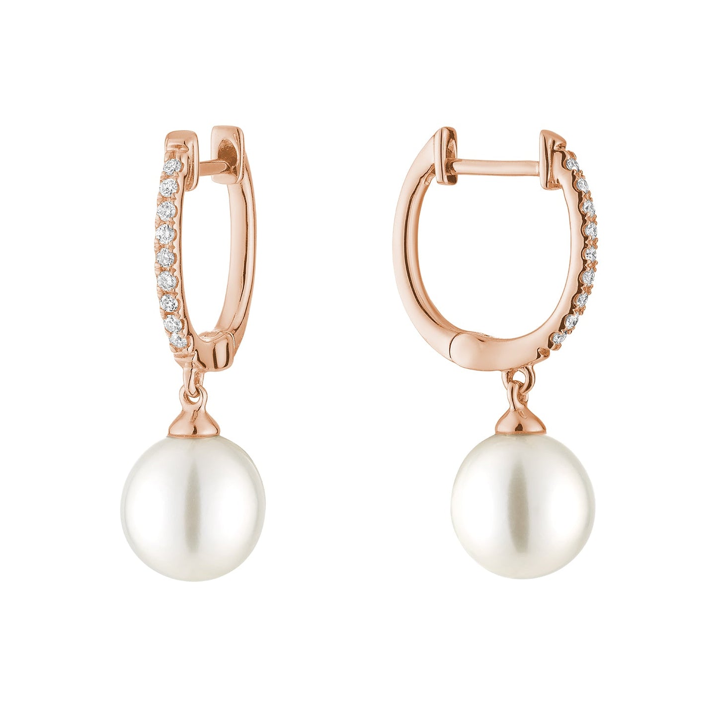 Cultured Freshwater Pearl & Diamond Dangle Earrings