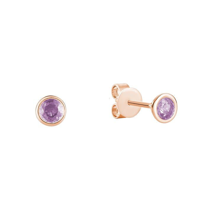 Bezel Set Precious Stone Stud Earrings