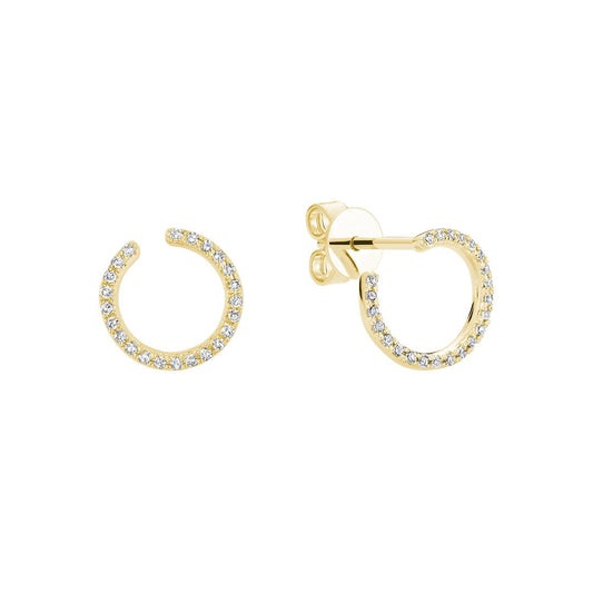 Diamond Curl Stud Earrings