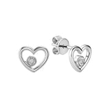 Heart Shaped Illusion Diamond Stud Earrings