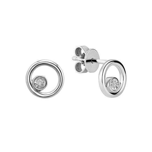 Round Illusion Diamond Stud Earrings