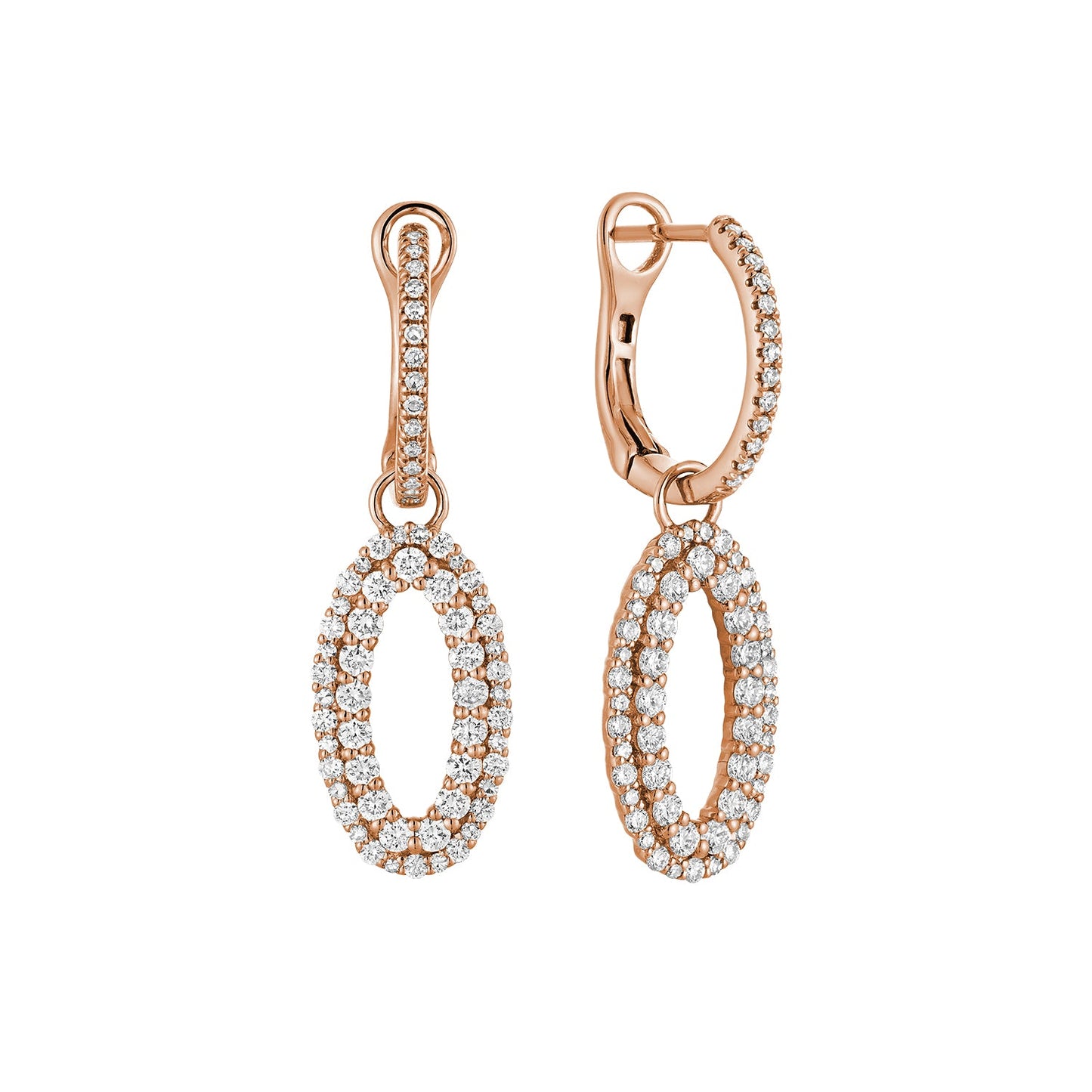 Diamond Hoop and Dangle Earrings