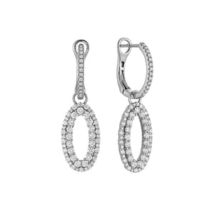 Diamond Hoop and Dangle Earrings