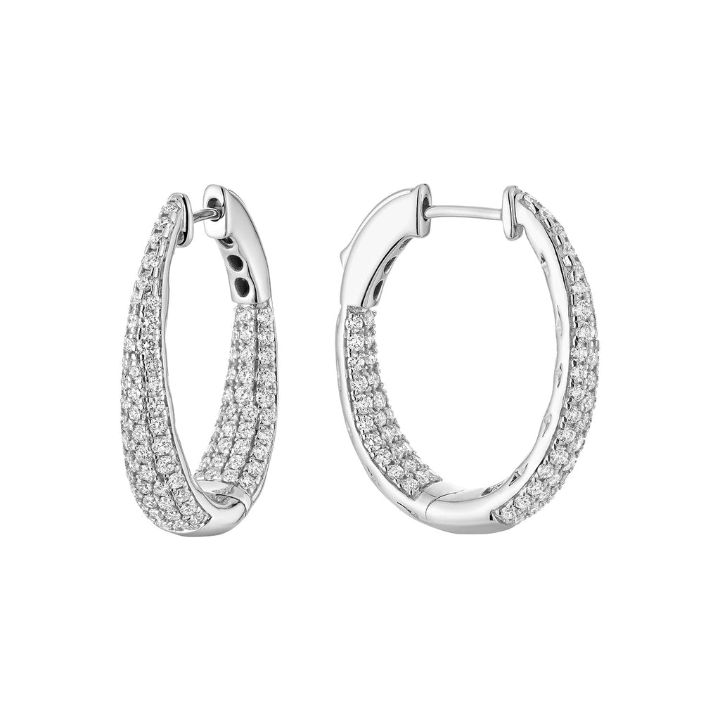 Inside Out Pave Diamond Hoop Earrings