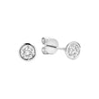 Bezel & Diamond Stud Earrings