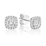 Cushion Mount Diamond Stud Earrings