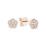 Hollow Flower Diamond Stud Earrings