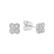 Clover Milgrain Diamond Stud Earrings
