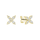 Marquise Flower Diamond Stud Earrings